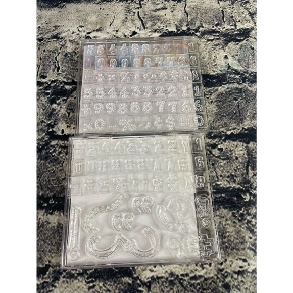 Inkadinkado Clear Rubber Stamp Set Distressed Numbers Artstamp Large Numbers - Picture 5 of 10